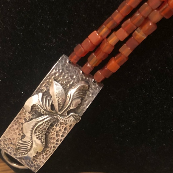 Rare Silpada Triple Strand Carnelian Sterling Silver Toggle Clasp Bracelet N0880 - Picture 10 of 16